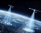 移动卫星波束的示意图。