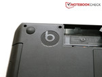 Subwoofer on the back of the notebook