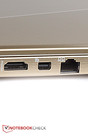 它可以通过DisplayPort接口和HDMI接口连接外置4K分辨率显示器。