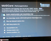 The system recovery of the Vaio.