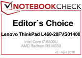 2016年4月编辑选择奖：联想ThinkPad L460