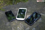 We went outdoors with the current smartphone leader.