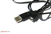 The micro USB cable can be used to connect to a computer