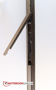 The MicroSD card slot is hidden under a cover.