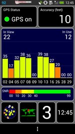 GPS reception outdoors.