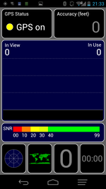 No GPS signal found even in an open field.