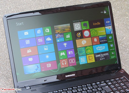 Samsung's laptop outdoors