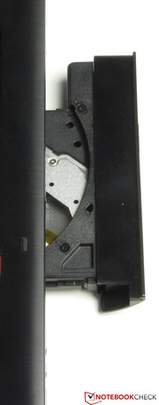 The DVD drive reads and writes all kinds of DVDs and CDs.