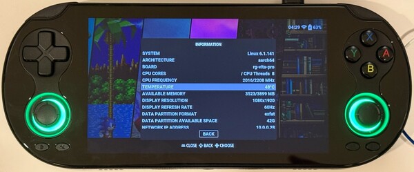 显示 Anbernic RG Vita Pro 主要规格的图片。