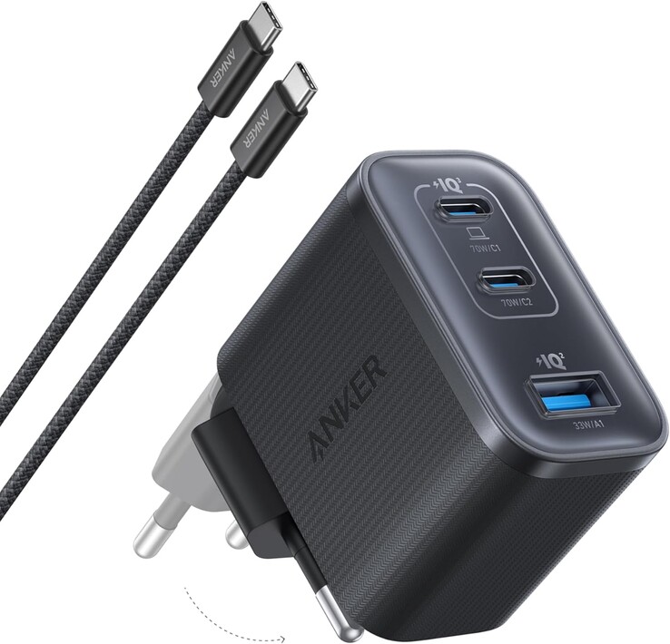 Anker Nano 充电器（70W，3 个端口）。(图片来源：Anker）
