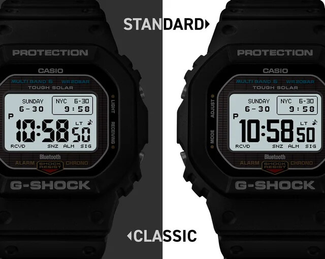即将推出的卡西欧 G-Shock GW-BX5600 的两种字体风格的市场营销图片。(图片来源：Reddit）