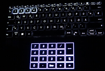 键盘和附加数字键盘发光