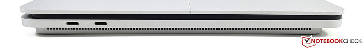 左侧：2个USB-C和Thunderbolt 4（USB 4.0，Power Delivery，DisplayPort）。