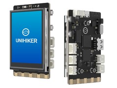 Unihiker是一款内置彩色显示屏的紧凑型SBC。(图片来源: DFRobot)