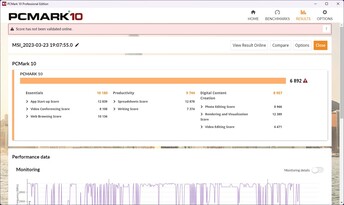 混合模式下的PCMark 10