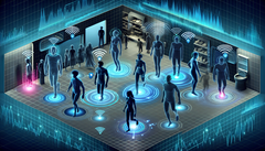 WhoFi 可以识别 Wi-Fi 区域内的人员，准确率高达 95.5%。(图片来源：DallE3）