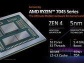 AMD Ryzen 9 7945HX具有80MB的组合二级+三级缓存。(来源:AMD)