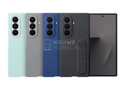 Galaxy Z Fold7 的四种首发颜色已经可以通过这些泄露的第一方手机壳看到。(图片来源:via NieuweMobiel)