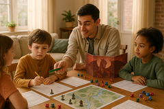 在一次 D&D 游戏中，一位游戏管理员注意到一个孩子很难区分黄色和蓝色--这是一种罕见色盲的表现。(图片来源：OpenAI）