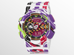 卡西欧 G-Shock x 福音战士 GA110EVA307A 手表（如图）已在北美和欧洲发布。(图片来源：卡西欧）