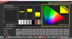 CalMAN Colorchecker（模式：P3，目标色彩空间：P3）