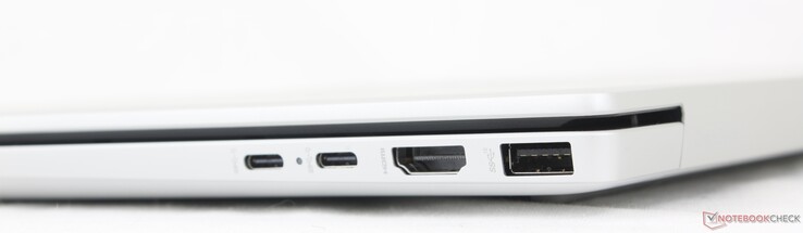 右：2x USB-C w/ DisplayPort + Power Delivery (10 Gbps)、HDMI 2.1、USB-A (10 Gbps)