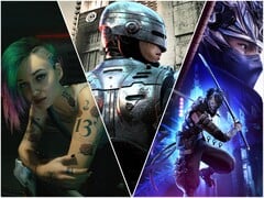 《赛博朋克2077》、《机械战警：叛逆之城》、《忍者龙剑传4》（从左至右）。