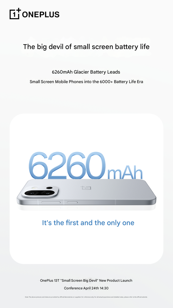 OnePlus 确认 13T 的电池容量（图片来源：OnePlus - 机器翻译）