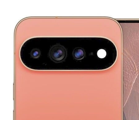 Pixel 11 Pro 的泄露渲染图显示了一个圆形长焦镜头开孔（图片已编辑以提高可视性）
