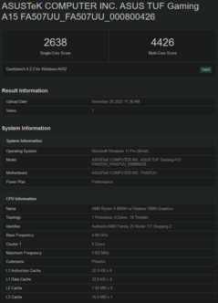 Ryzen 9 8940H Geekbench 列表（图片来自 Geekbench）