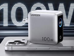 这款4端口Nexode Pro 100W充电器上市特惠价为54.99美元。图为:一张突显该充电器快充功能的宣传图片。