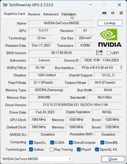 GPU-ZGeForce MX550