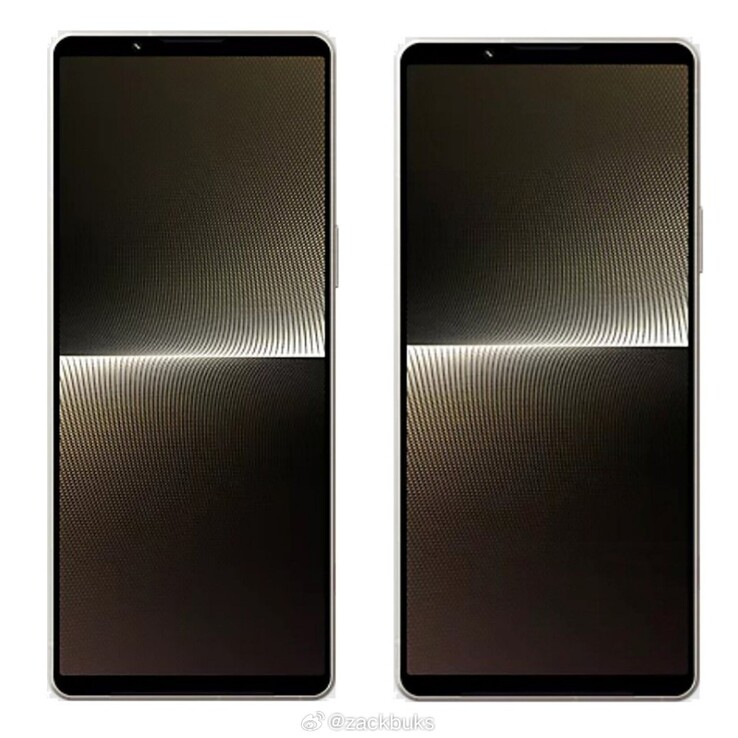 索尼 Xperia 1 VI（右）预计将比其前身 1 V 更薄、更宽。(来源：zackbuks 在微博上 )