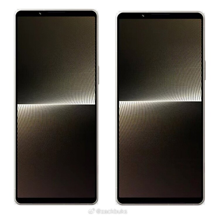 索尼 Xperia 1 VI（右）预计将比其前身 1 V 更薄、更宽。(来源：zackbuks 在微博上 )