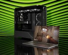 Nvidia 终于展示了用于台式机的 RTX 5050 GPU。展示笔记本电脑和塔式 PC 的宣传图片（图片来源：Nvidia）