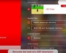 任天堂 Switch 2 游戏机屏幕展示了其独有的重现类似 CRT 显示选项的能力（图片来源：任天堂美国 YT）