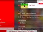 任天堂 Switch 2 游戏机屏幕展示了其独有的重现类似 CRT 显示选项的能力（图片来源：任天堂美国 YT）