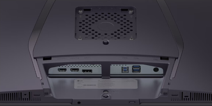 UltraGear OLED 32GX850A 没有内置 USB Type-C 端口，而是采用了 USB Type-B 端口。(图片来源：LG）
