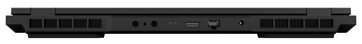 后部：2 个水冷接口、Thunderbolt 4/USB 4（USB-C、Power Delivery、Displayport、G-Sync）、HDMI、千兆以太网（2.5 GBit/s）、电源连接器