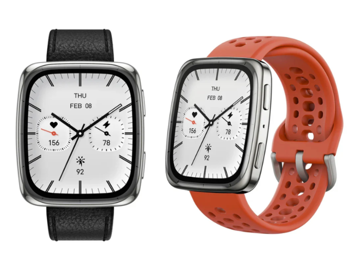Amazfit Active 2 Square 智能手表配有两条表带。(图片来源：Amazfit）