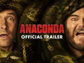 保罗-路德（Paul Rudd）和杰克-布莱克（Jack Black）面对一条巨大的蛇（图片来源：X - Anaconda Movie
