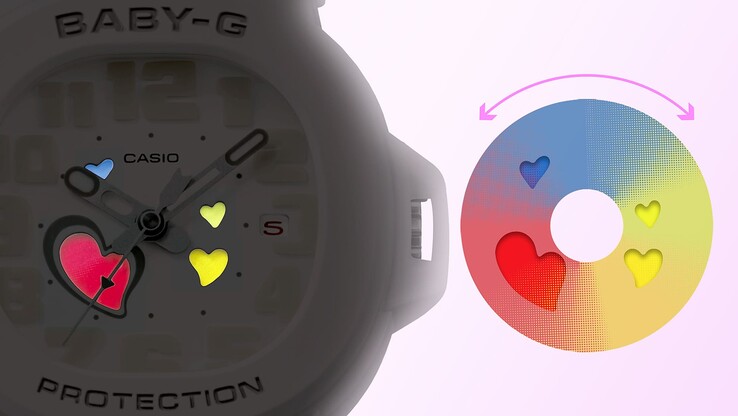 卡西欧 G-Shock BGA-10-7A 手表采用变色设计。(图片来源：卡西欧）