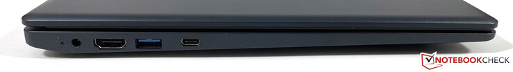 左边：电源，HDMI，USB-A（3.1 Gen.1），USB-C（3.1 Gen.1，Power Delivery，DisplayPort）。