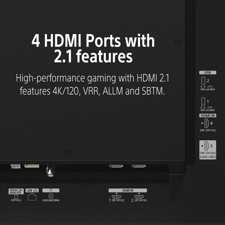 该产品配备由Triluminos Pro引擎驱动的4K OLED面板,并配有四个HDMI 2.1端口,支持4K 120Hz游戏。