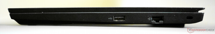 右边：USB-A 2.0, Gigabit RJ45, Kensington锁
