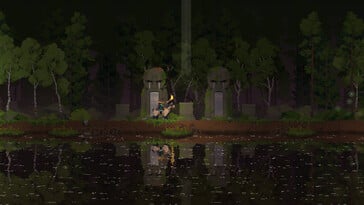 In the image: A gameplay screenshot from Kingdom Two Crowns.