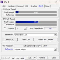 CPU-Z。基准测试