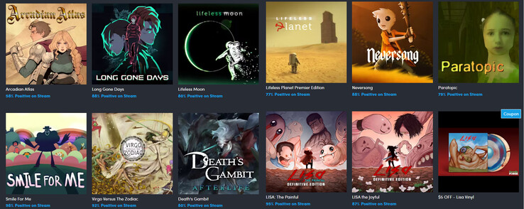 Humblele Bundle Serenity Forge 捆绑包中包含的所有游戏（图片来源：Humble Bundle）