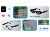 谷歌的宣传图片展示了即将推出的Android XR 智能眼镜平台，该平台拥有来自 Gentle Monster 和 Warby Parker 的全新眼镜设计，以及人工智能驱动的功能，如实时翻译、导航、音乐识别、视觉搜索和免提应用程序。