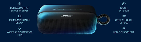 Bose SoundLink Plus 是一款结构坚固的便携式蓝牙扬声器。(图片来源：Bose）